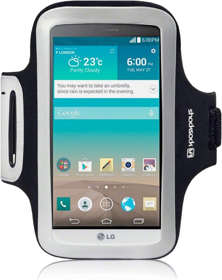 LG G3 Case, Shocksock [Reflective] LG G3 Armband, Sports Gym Bike Cycle Jogging Armband with Dual Arm-Size Slots and Key Pocket Custom Made for LG G3 (Black)