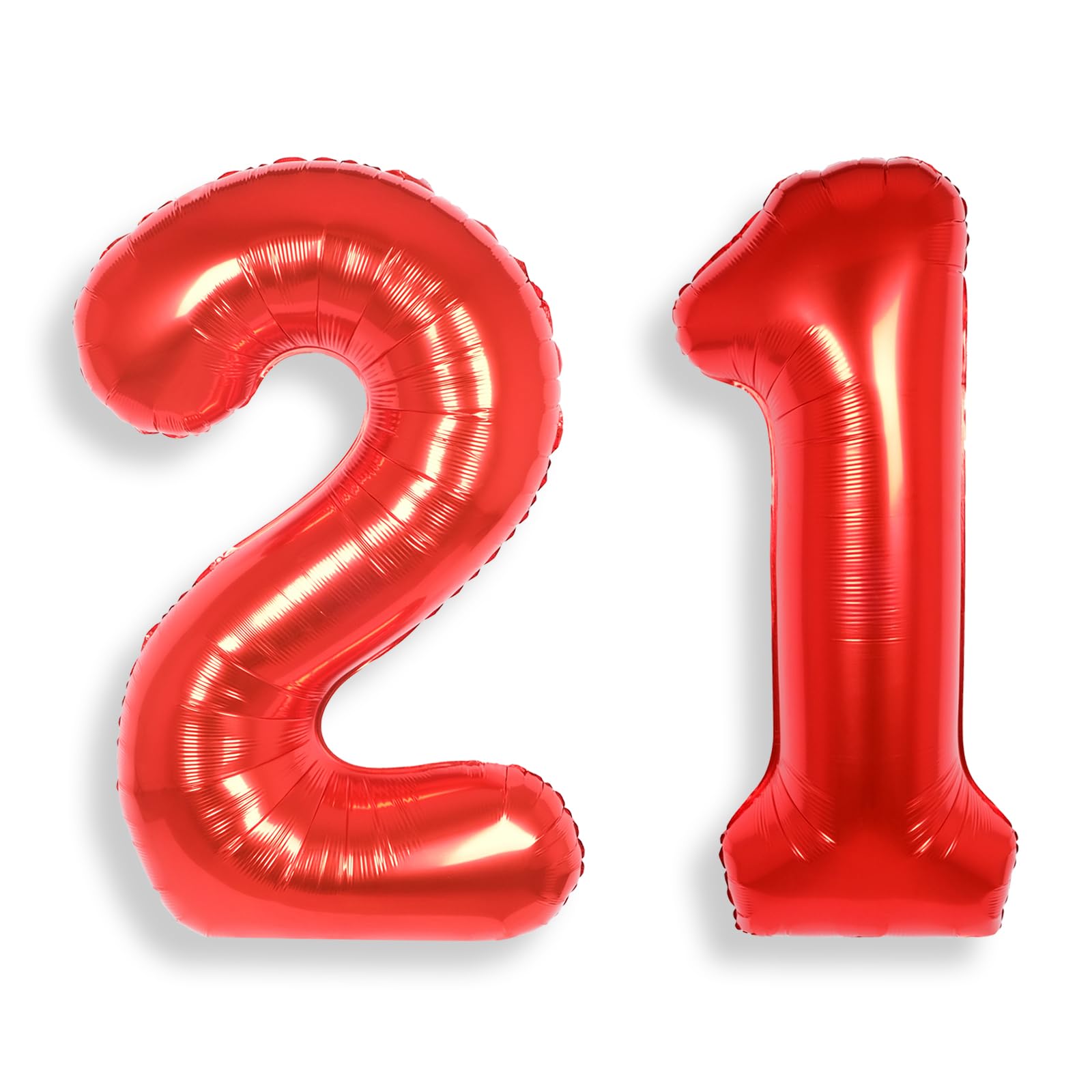 Red Large Number 21 Balloons: 40 Inch Big Foil Number Balloons Giant Helium Balloon Age 0-9 Mylar Balloon for Birthday Party Baby Shower Anniversary Decorations — image 1