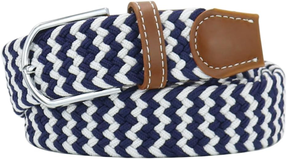 Huyfhksd Mixed Color Woven Stretch Braided Belts for Men and Women Fashion Elastic Belts