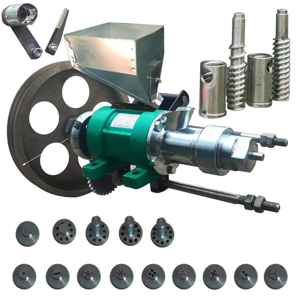 PA-DABAOO Generic Rice Corn Puffing Extrusion Machine,Multi Function Corn Puffed Food Extruder with 14 Molds for Street Stall, Food Extruder Machine for Puffed Snacks,Standard