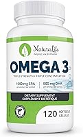 Vista 1 de Triple Strength Omega 3 Fish Oil Capsules High EPA & DHA 1000mg 100% Natural Essential Fatty Acids