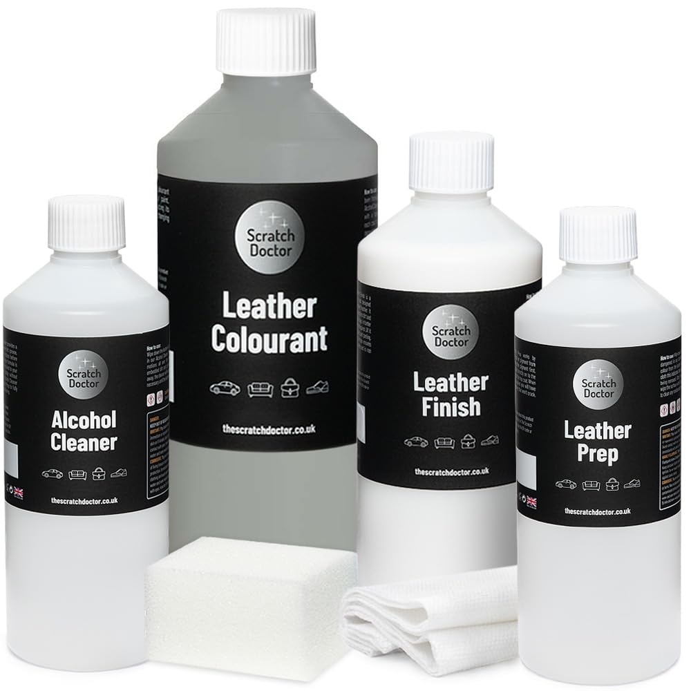 The Scratch Doctor Leather Recolouring Kit for Furniture & Car Seats | Clean, Dye & Protect | Includes Cleaner, Primer, Dye & Sealant (Dark Grey, 1000ml) — view 30