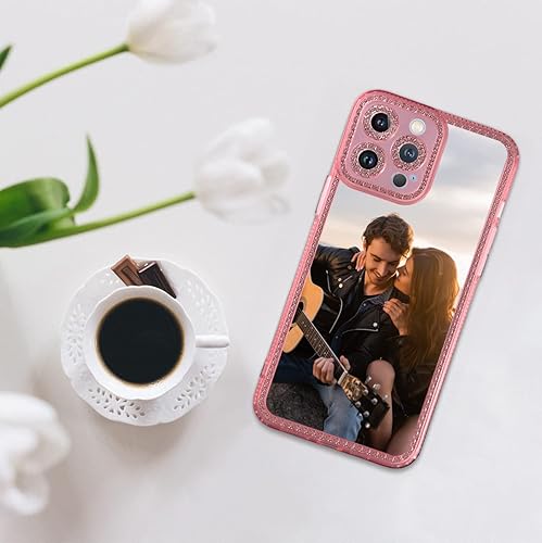 Miniatura 7 de Funda brillante personalizada para iPhone 14 13 Pro Max Mini 12 Se 2020 2022 11 X XS XR 8 7 Plus, cubierta de teléfono rosa TPU para niñas y mujeres