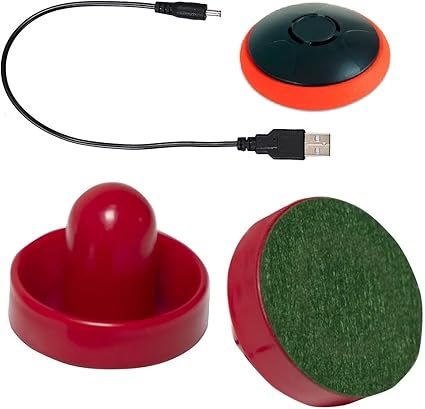 Air Hockey Puck Rechargeable Hover Air Hockey Puck and Paddles,Rechargeable Hockey Puck for Any Flat Surface, Air Hockey Hover Puck with a Charging line and air Hockey Puck,2Pcs Air Hocky Strikers