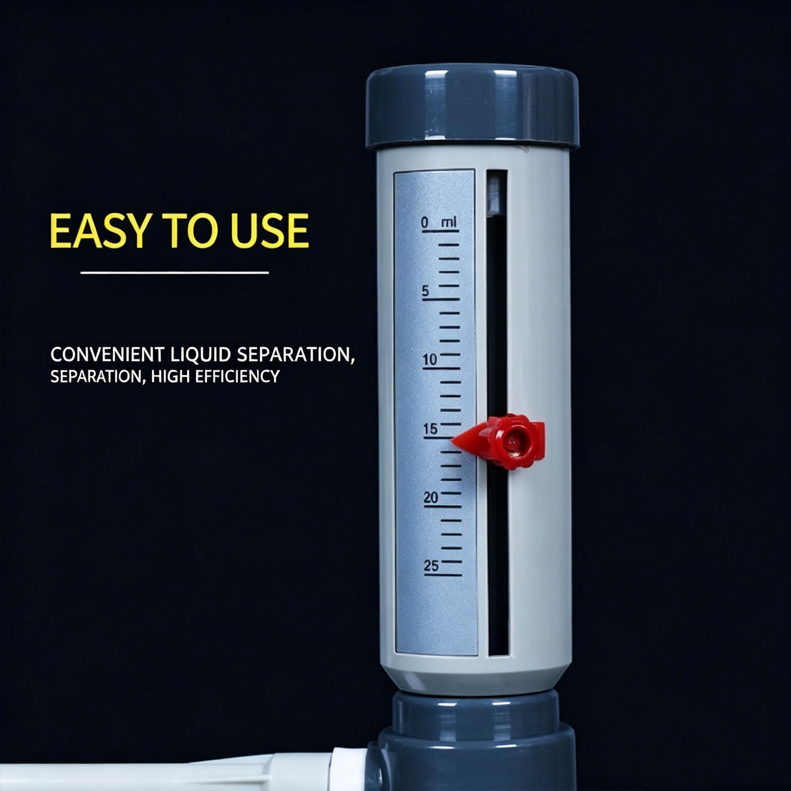 Doseur À Manchon Ajustable pour Liquides, Distributeur De 0 À 25 ML pour Flacon De Laboratoire avec Flacon en Plastique De 1000 ML, Dosage Ajustable, Graduation Précise, 1000ml