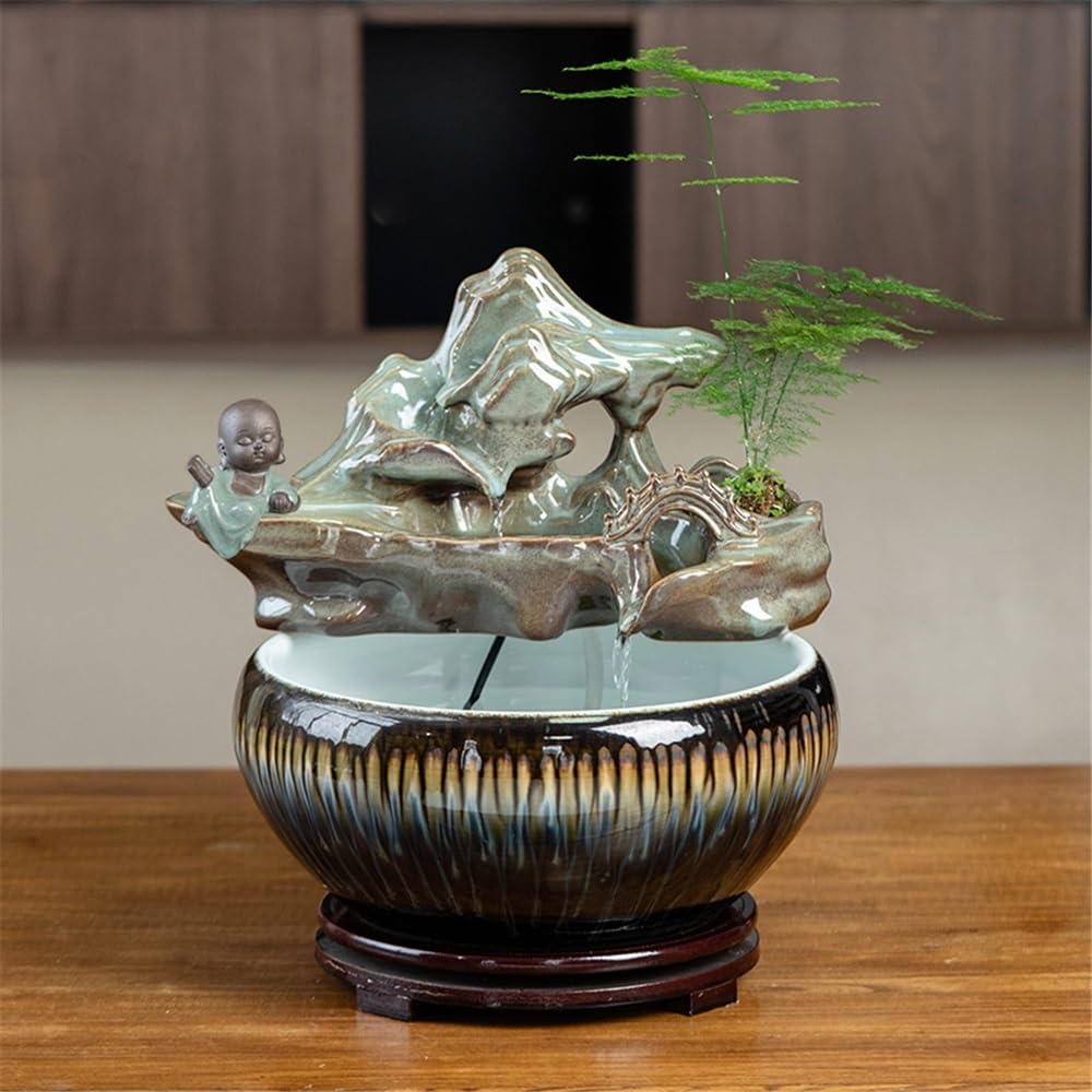 Fuente De Cascada para Interiores, Fuente De Sobremesa, Máquina De Sonido Relajante para Decoración del Hogar, Bomba Automática, Relajación En Interiores.
