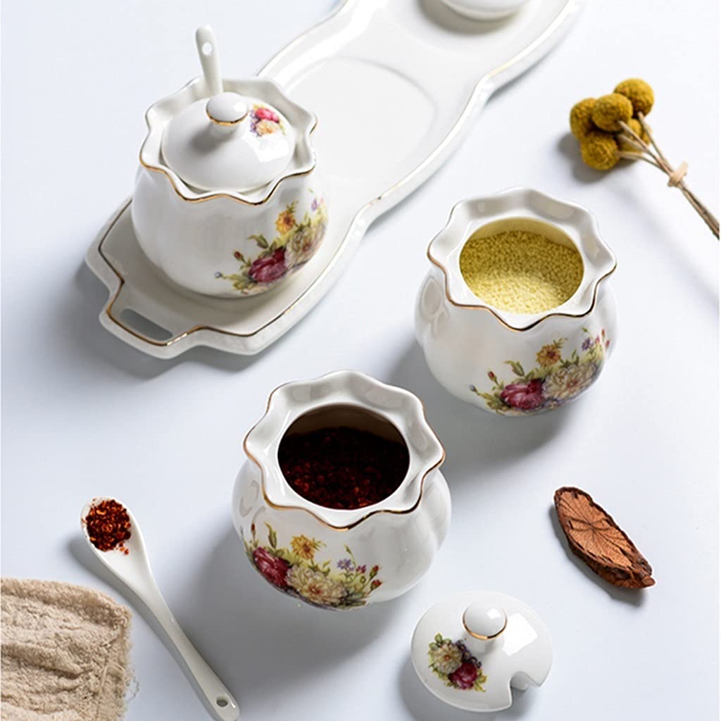 Dispenser per spezie Portaspezie Vaso per condimenti in ceramica Forniture da cucina Scatola per condimenti Scatola per condimenti per uso domestico Sale Aceto MSG Condimento Pot Condimento Spezie