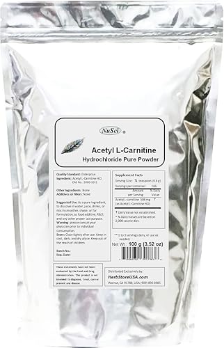 NuSci ALC Acetyl L-Carnitina HCl Polvo Forma pura 352 oz