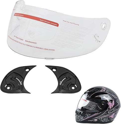 TCMT Visor de reemplazo transparente para casco integral de motocicleta y scooter, con visera abatible, para casco integral para adulto de TCMT,