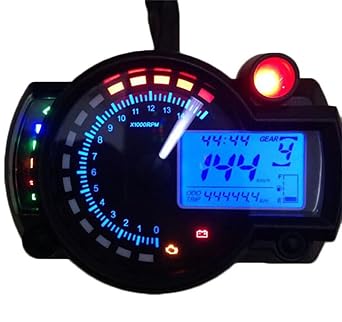 Amazon Co Jp Obest 多機能lcdメーター バイク用 オートバイ Led デジタルモニター タコ スピードメーター 時計 走行距離 バックライト ガソリン計 車 バイク