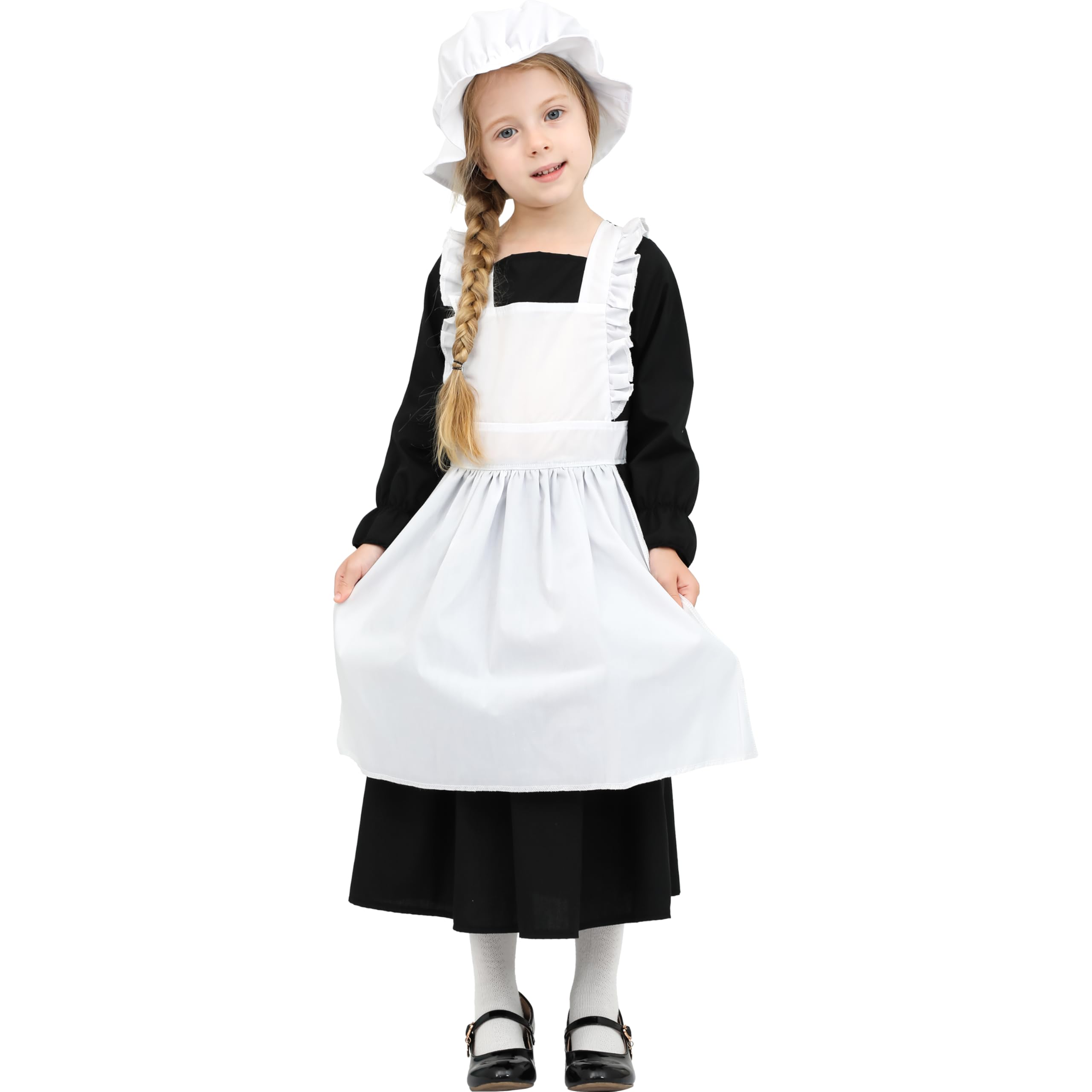 HENBRANDT Costume Da Cameriera Vittoriana Per Bambina – Vestito Fancy Dress Per World Book Day, Con Top, Gonna, Gilet E Cappello