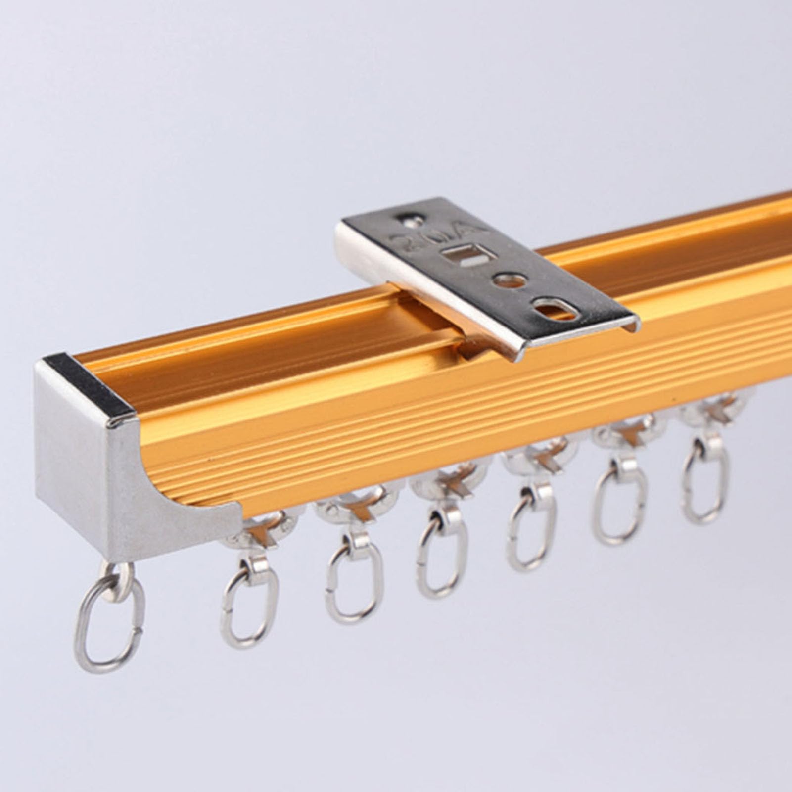 Juego de rieles de aluminio, barra colgante de techo para plano y curvado, soporte de techo para fiestas de caravana y barco, 2 m de una sola pista, d h