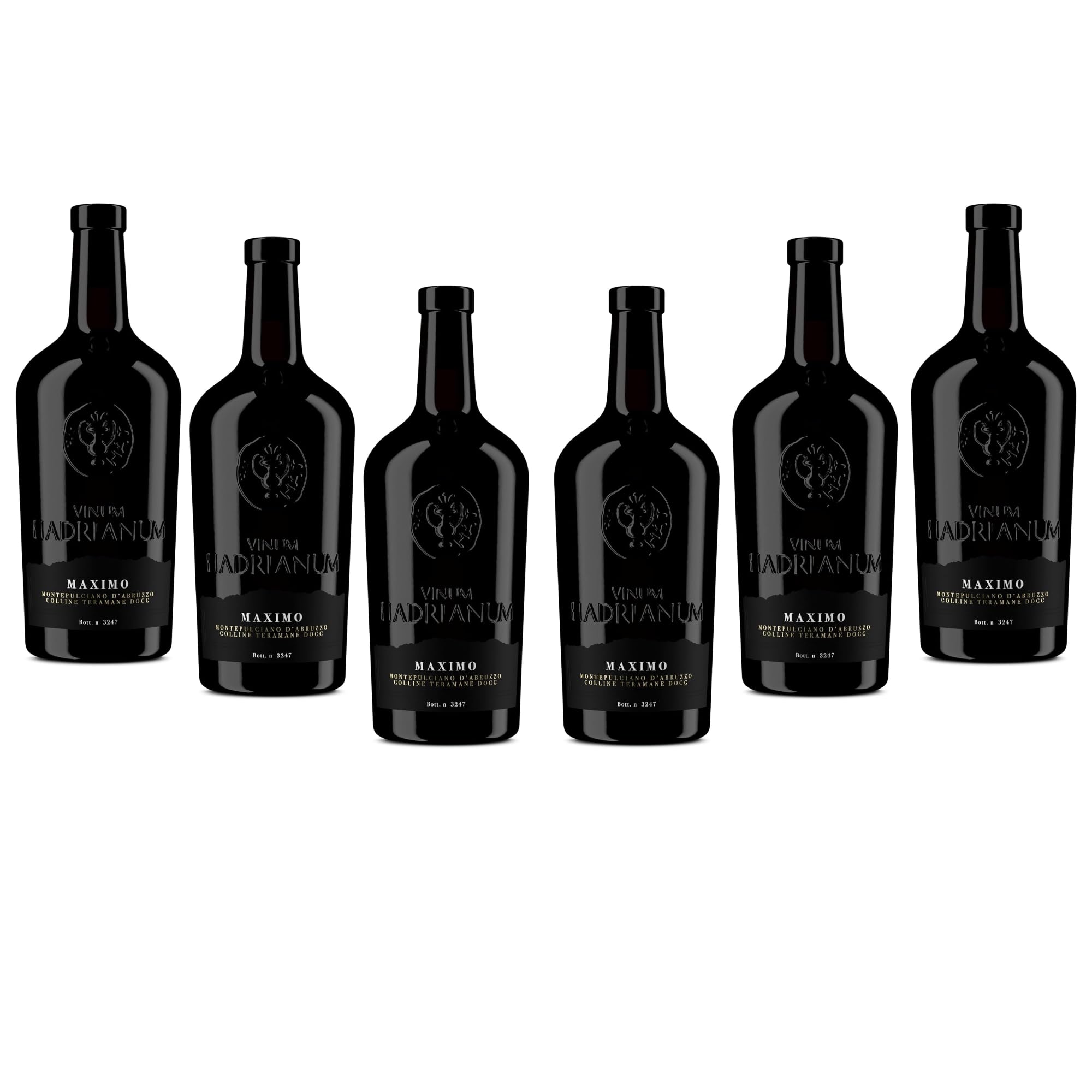 6 Bottles Italian MAXIMO 2021 Red Wine (Color Bright Ruby) Montepulciano D'Abruzzo by Vinum Hadrianum | Colline Teramane DOCG Embrace Wine | Excellence in Every Sip - (Each Bottle 750 ml)