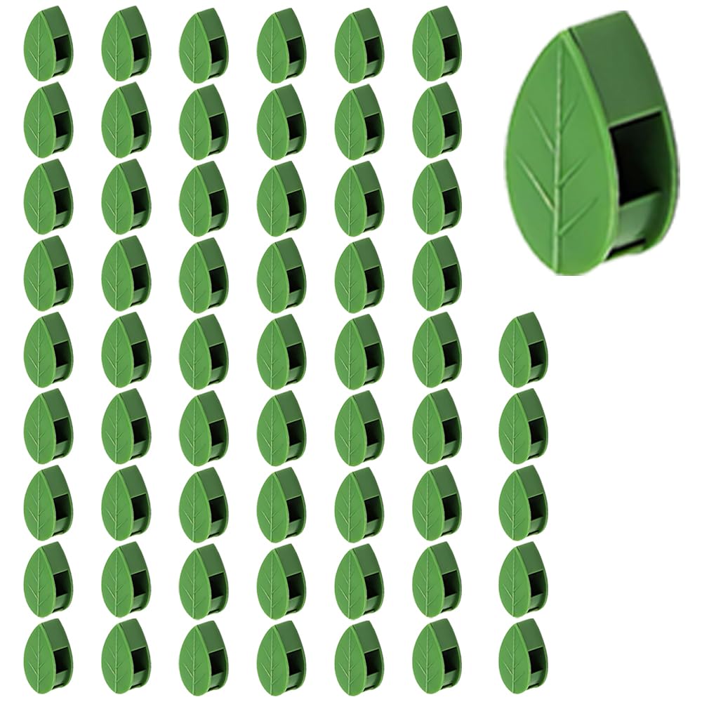 ChongYue 60Pcs Plant Clips for Climbing Plants, Reusable Wall Mount Plant Support Clips with Double-Sided Adhesive, Multipurpose Plant Training Clips for Indoor Vertical Garden, Vine Growth Fixing