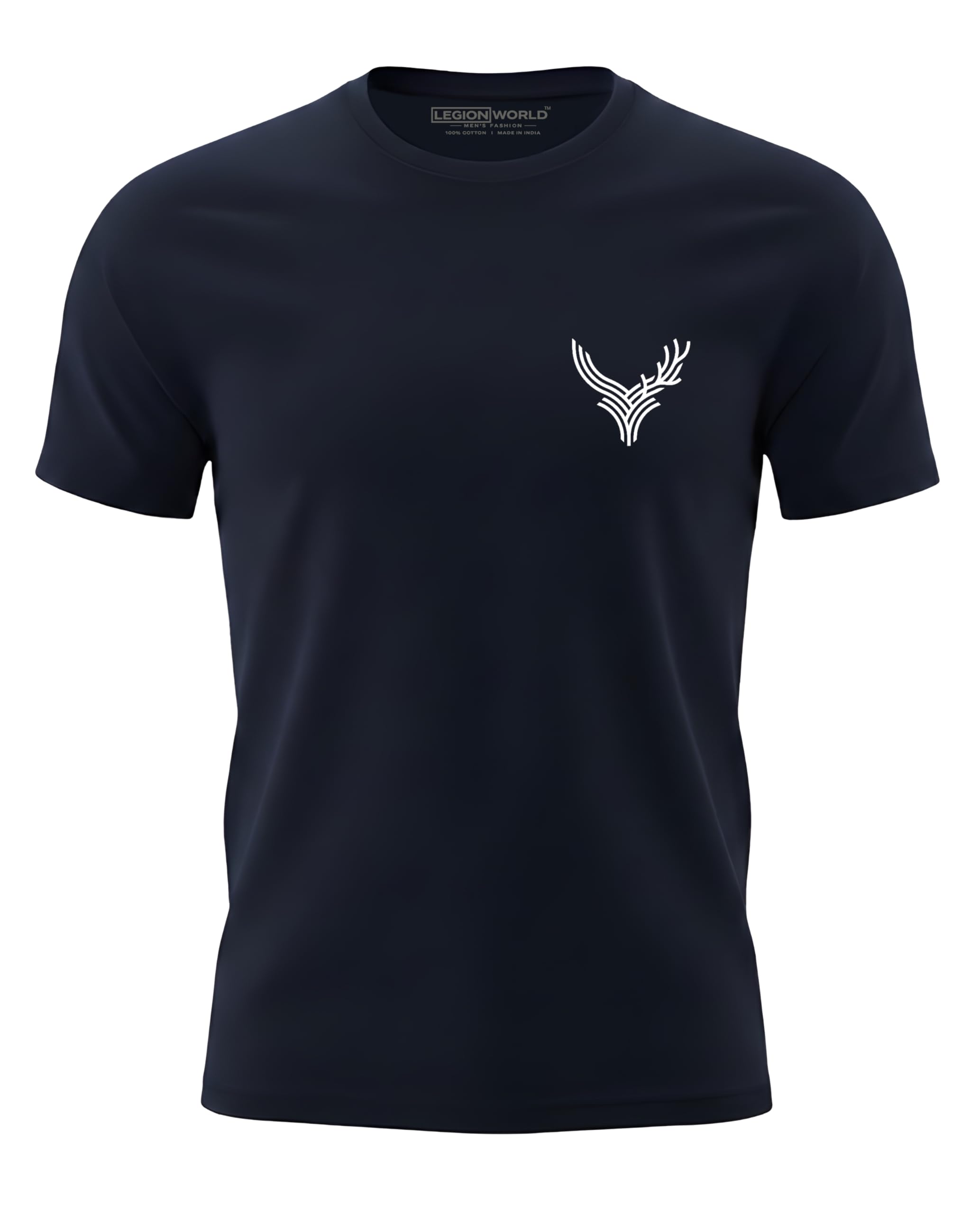 Men’s Printed T-Shirt | Deer Logo Design | 100% Pure Cotton 180 GSM | Round Neck Half Sleeve | Regular Fit Casual Stylish T-Shirt for Men-picture-41