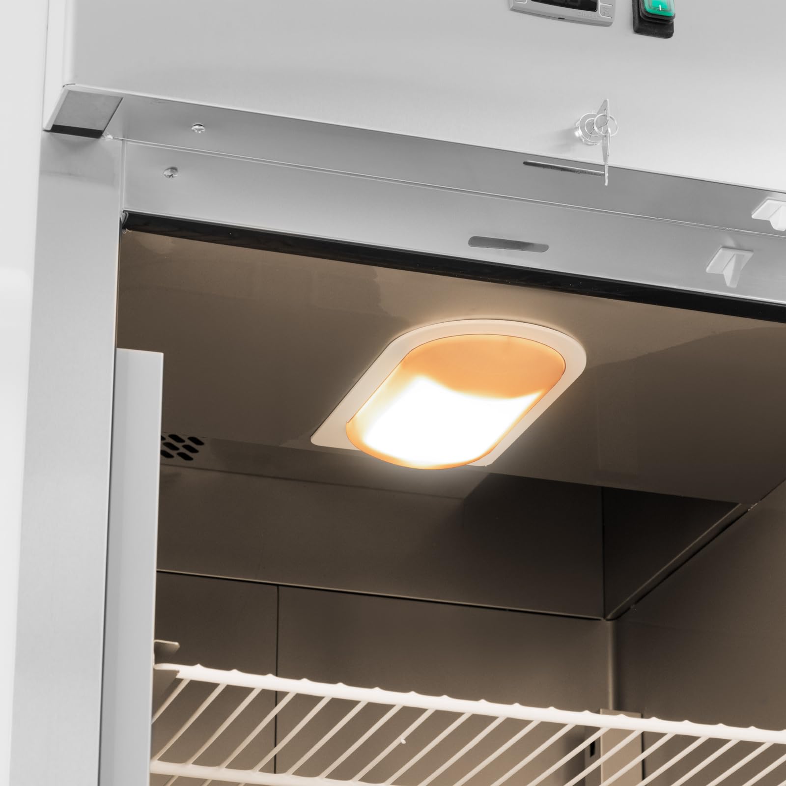 Royal Catering Glastür-Kühlschrank RCLK-S1400 – 984 L, 365 W, 2–8 °C, 6 Einlegeböden, Verschließbar