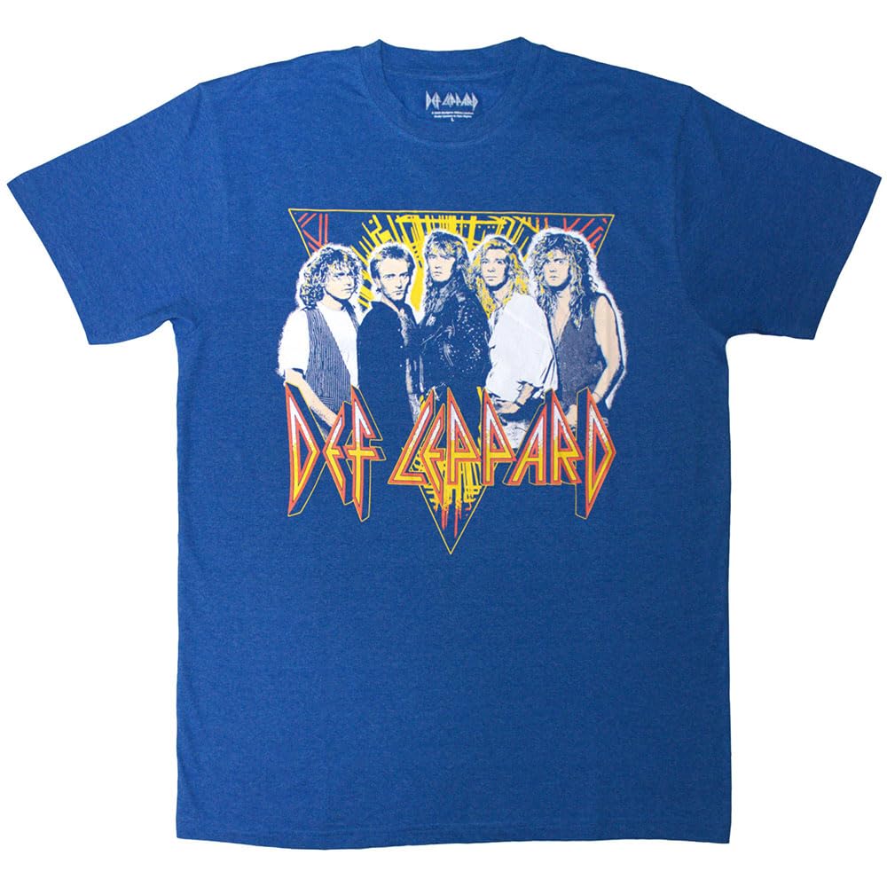 Paradiso Clothing Unisex Blue Paradiso Def Leppard Band Photo T Shirt - M