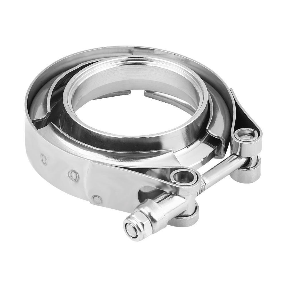 DEWIN Kit de Bride de Serrage à V-Clamp, Bride d'Echappement en Acier Inoxydable de 2,0 Pouces pour Tuyaux de Descente D'échappement Turbo