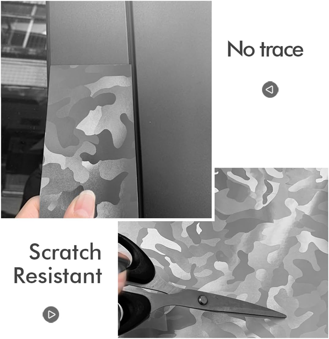 Glossy Forged Carbon Fiber Vinyl Wrap Roll Self Adhesive Camouflage Car Sticker for Car Motorcycle Scooter Bike, Gray, 30x150cm