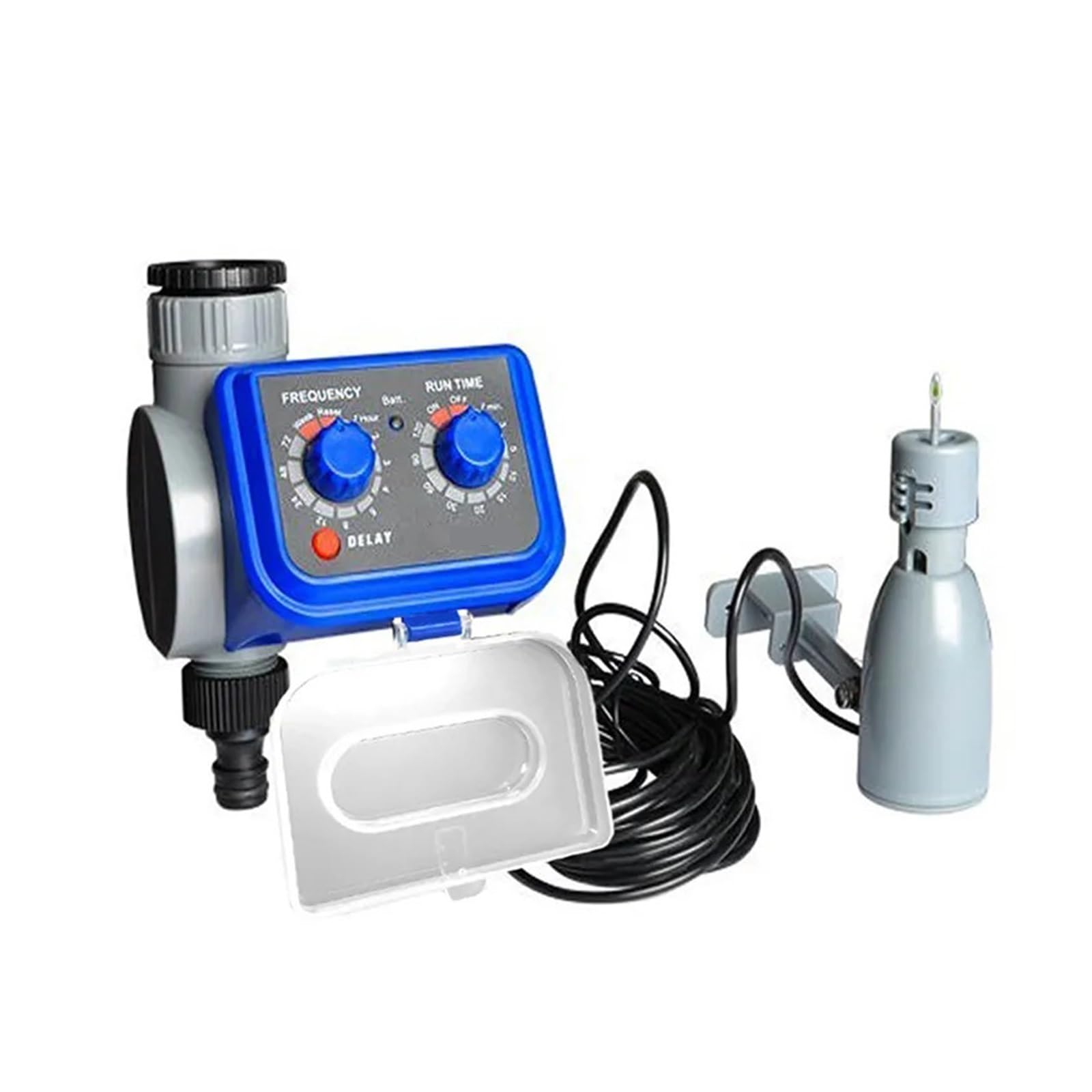 NURII Elettrovalvola Automatica Elettronica for irrigazione Domestica da Giardino, Timer for irrigazione, Funzione di Ritardo, sensore di Pioggia e sensore di umidità (Size : with Rain Sensor)