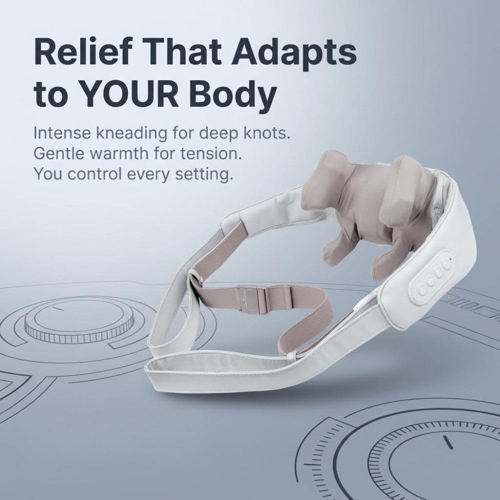Platinum Masseur de cou sans fil – Enveloppe d'épaule shiatsu avec chaleur
