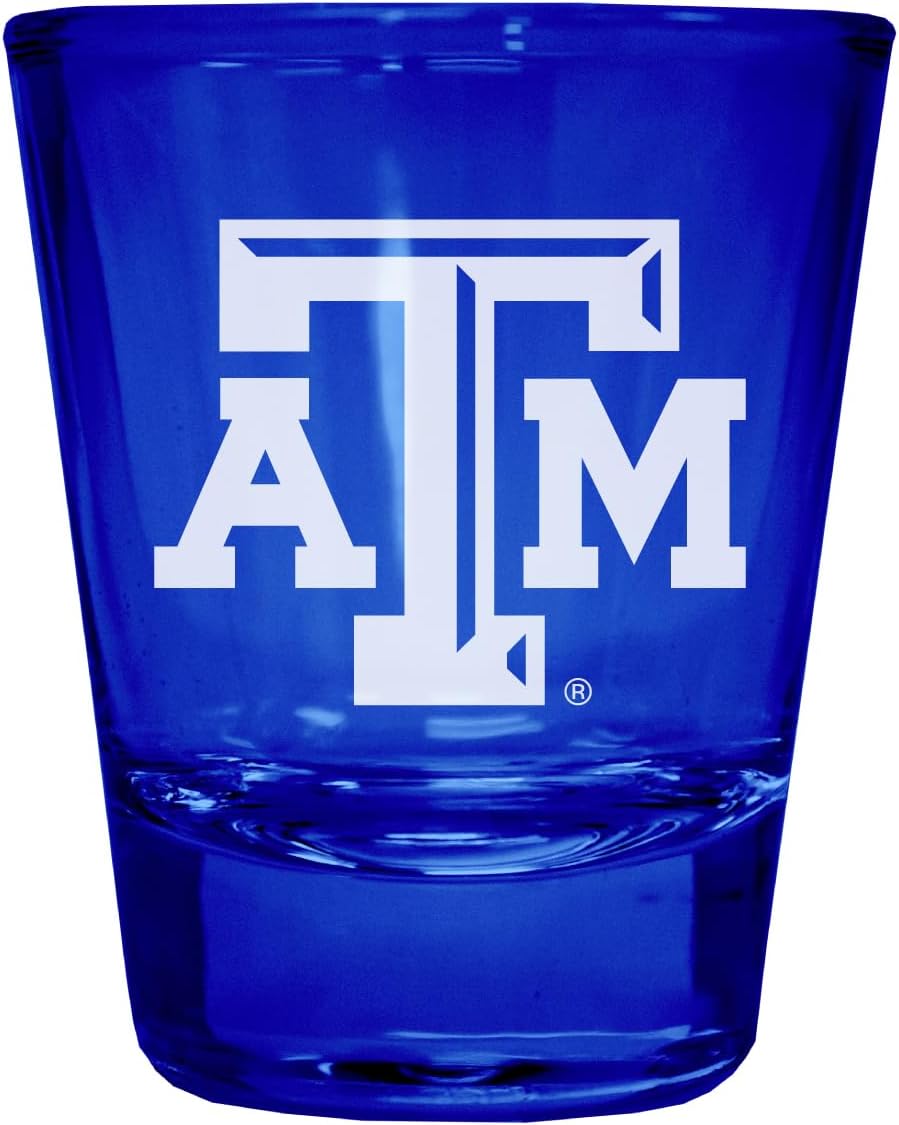 Vaso Tequilero Texas A&M Aggies Grabado a Color 2 oz Pack de 4