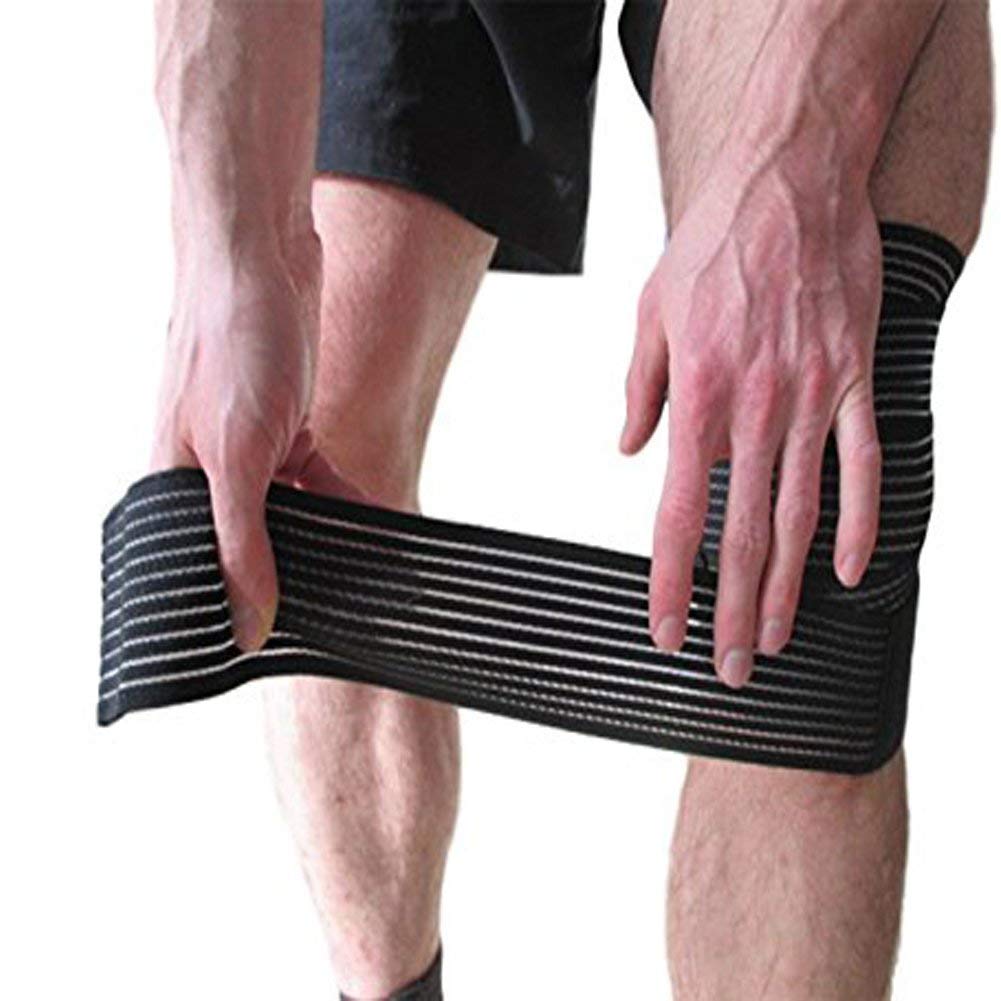 TIMA2 Pack Nonslip Breathable Ankle Brace with Compression Wrap Support, Knee Brace Compression Bandage Wraps for Men Women Cross Training Gym Workout, Fitness & Powerlifting One Size, Black