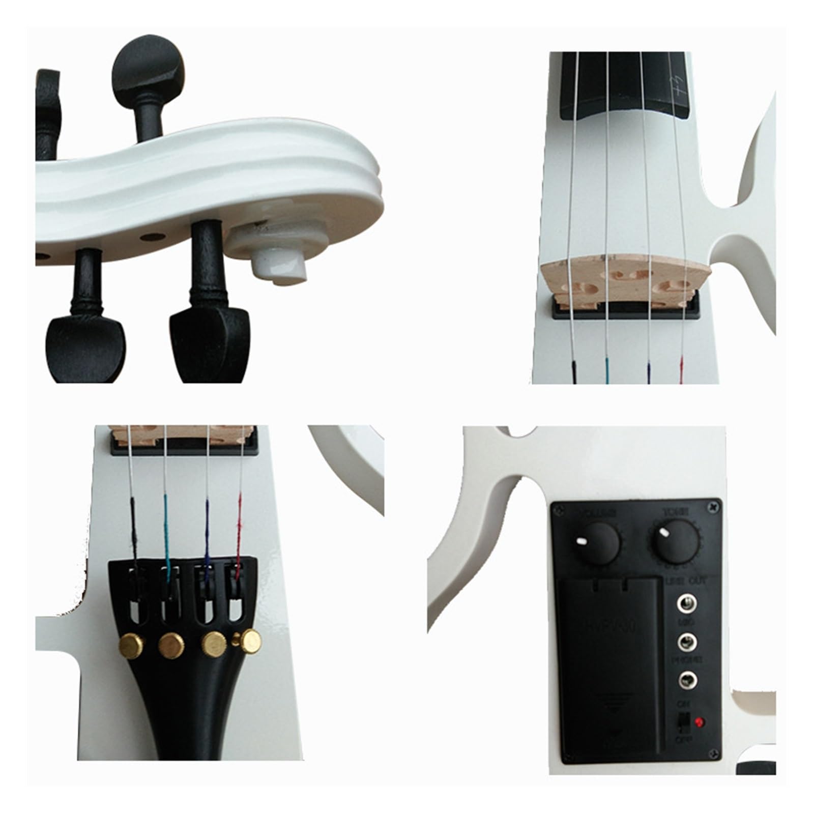 Violino Elettronico Bianco 4/4 Per Adulti Strumento A Corde Per Principianti Violino