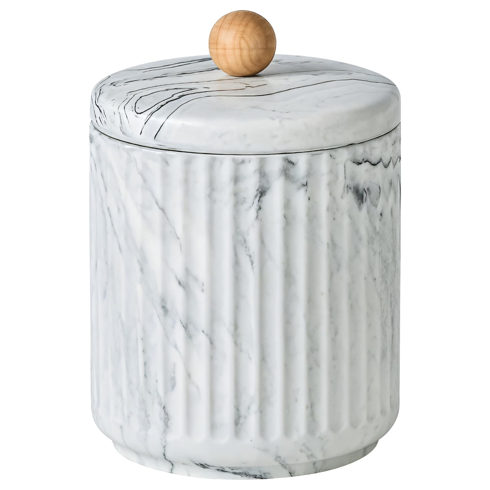 Homaisson Dressing table storage box, cotton swab storage box with lid, can store balls, cotton swabs, cosmetic, dental floss sticks, suitable for storage in bathrooms, dressing tables and offices