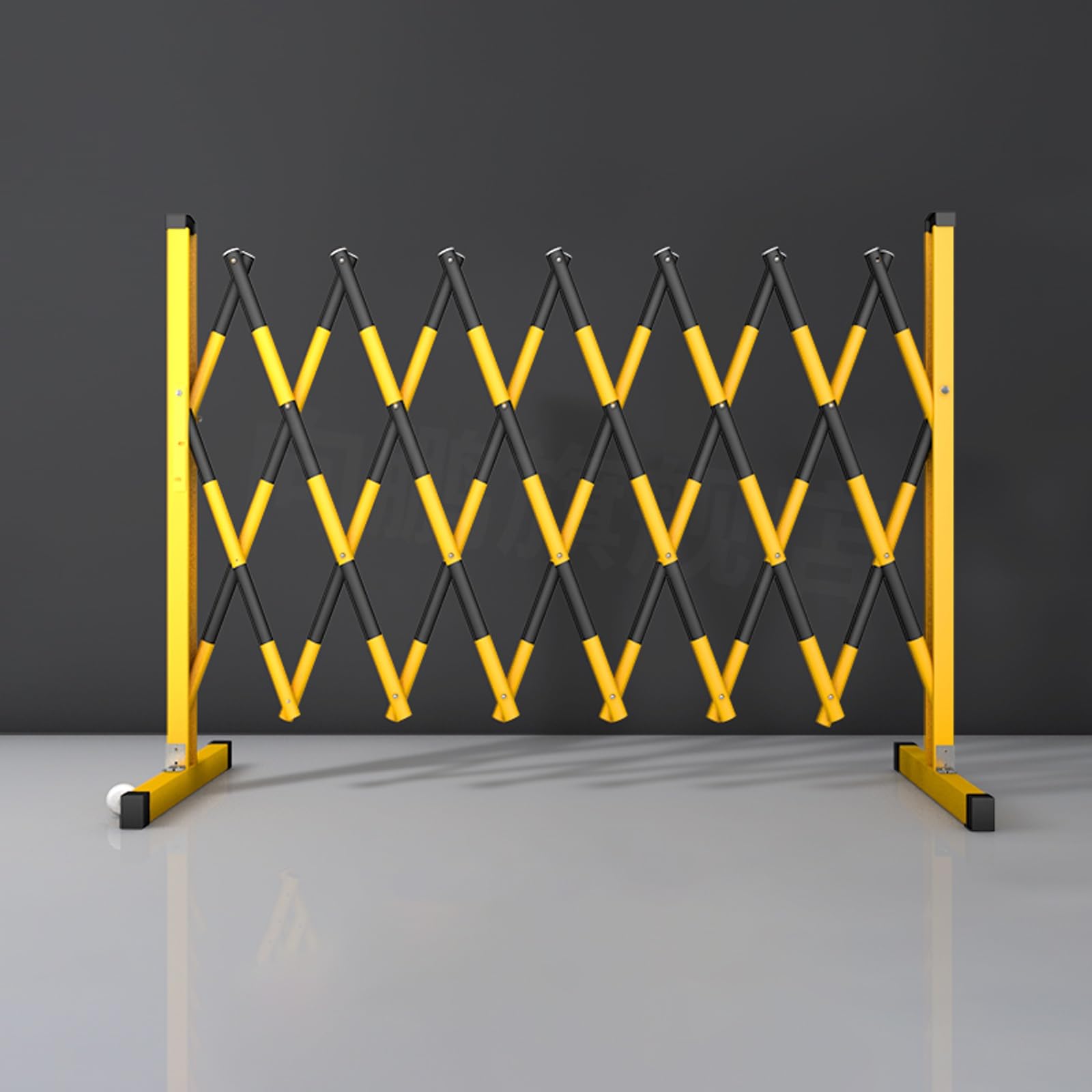 Barrière de sécurité rétractable en métal pliable pour isolation d'allées