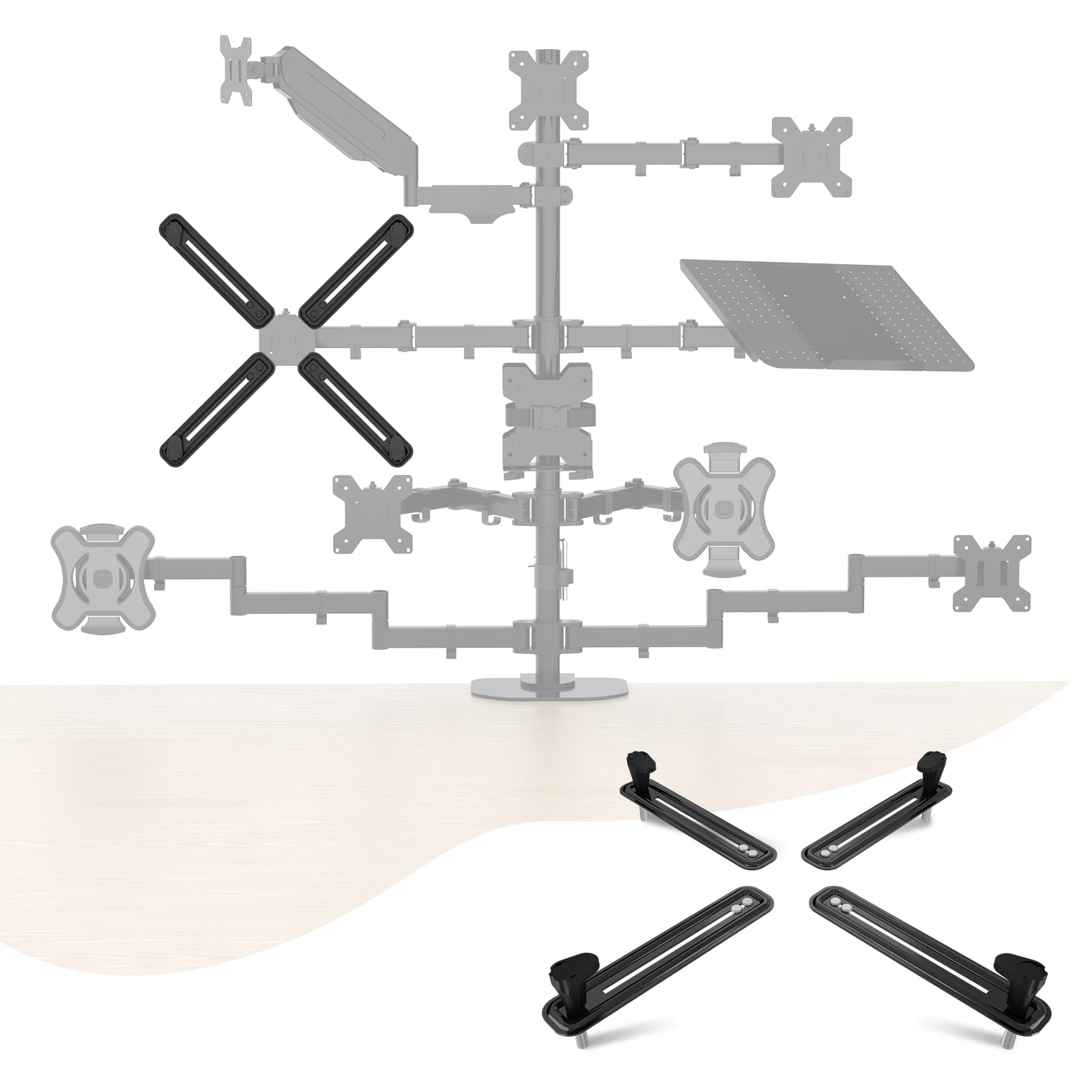 Kit de montaje de brazo adaptador de soporte de montaje VESA para pantalla de 13 a 27 pulgadas, 2.953 in o 3.937 in VESA