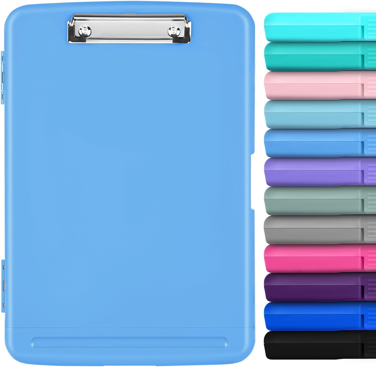 YEAHVIY Clipboard with Storage, High Capacity Clip Boards 8.5x11, Heavy Duty Plastic Nursing Clipboard Folder with Pen Holder and Low Profile Clip for School & Office