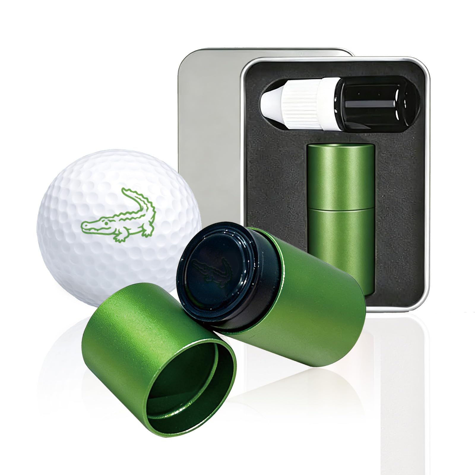 PLIGREAT Black Crocodile Golf Ball Stamp Reusable Stamp to Identify Balls