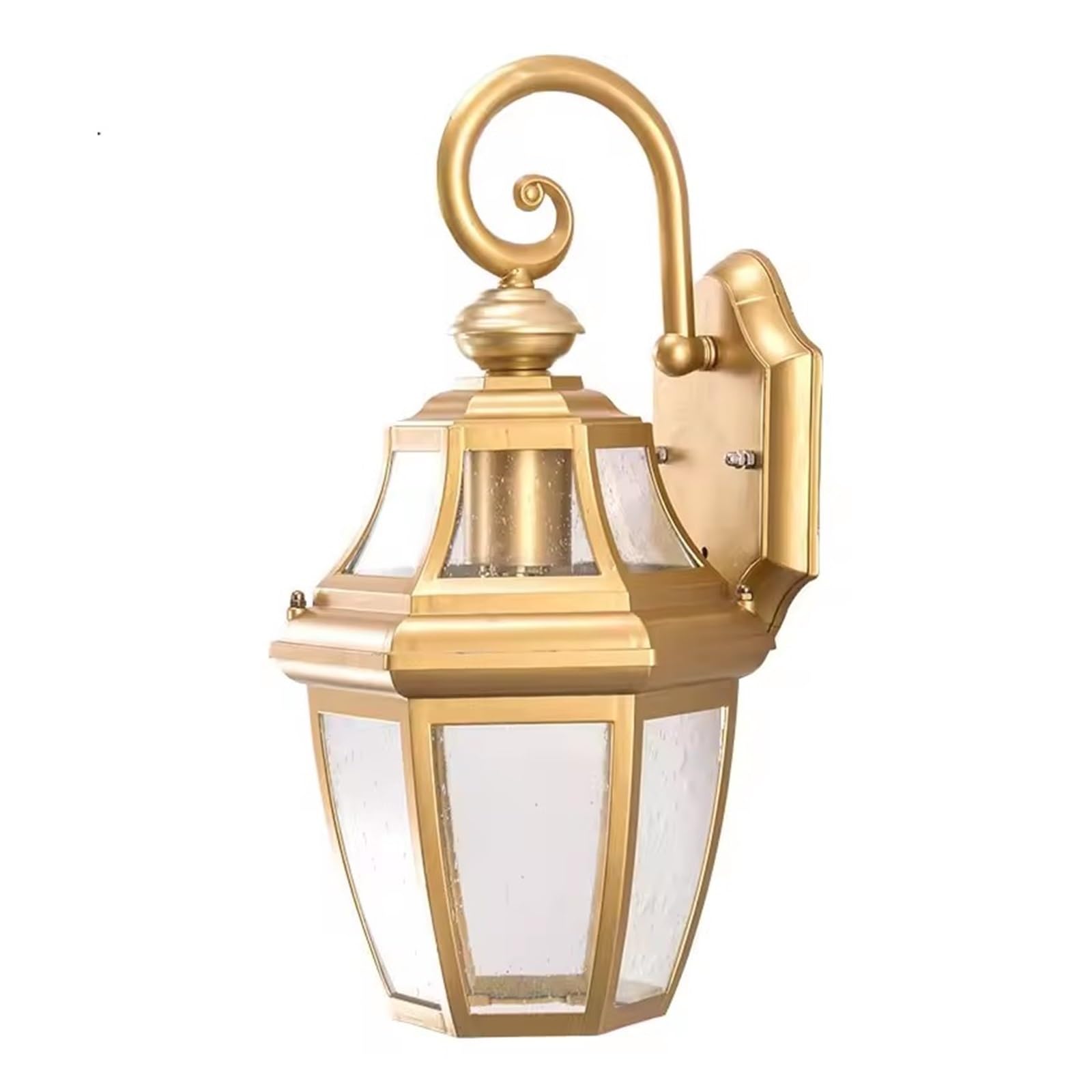 HPTHLY Outdoor Wall Lamp Waterproof Country Stairs Aisle Corridor Living Room Background Wall Courtyard Imitation Copper Outdoor Lighting,Simple (Gold)