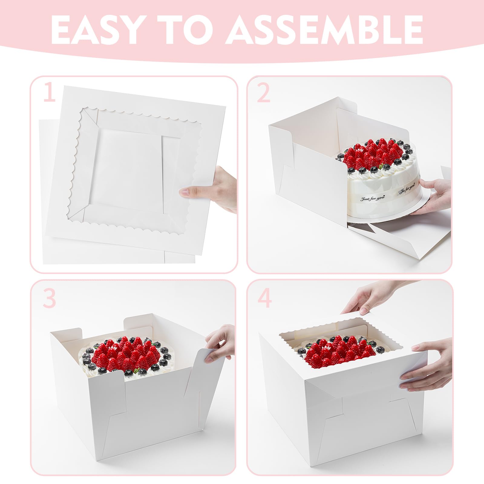 Cake Boxes - 3 Pack, Window & Boards -7
