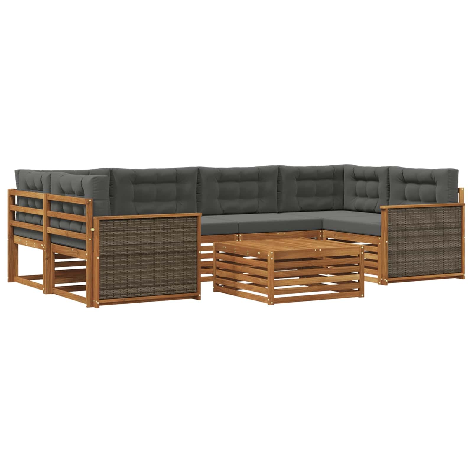 Outdoor Möbelset aus massivem Akazienholz, wetterbeständig, modulares Design für Garten, Terrasse und Balkon 3383080