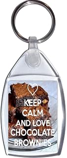 Keep Calm and Love Chocolate Brownies - Keyring