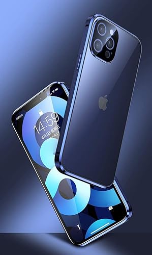 Miniatura 7 de HENGHUI Funda magnética con cerradura para iPhone 13 Pro, funda de vidrio con protector de lente de cámara, protector de pantalla, bloqueo de