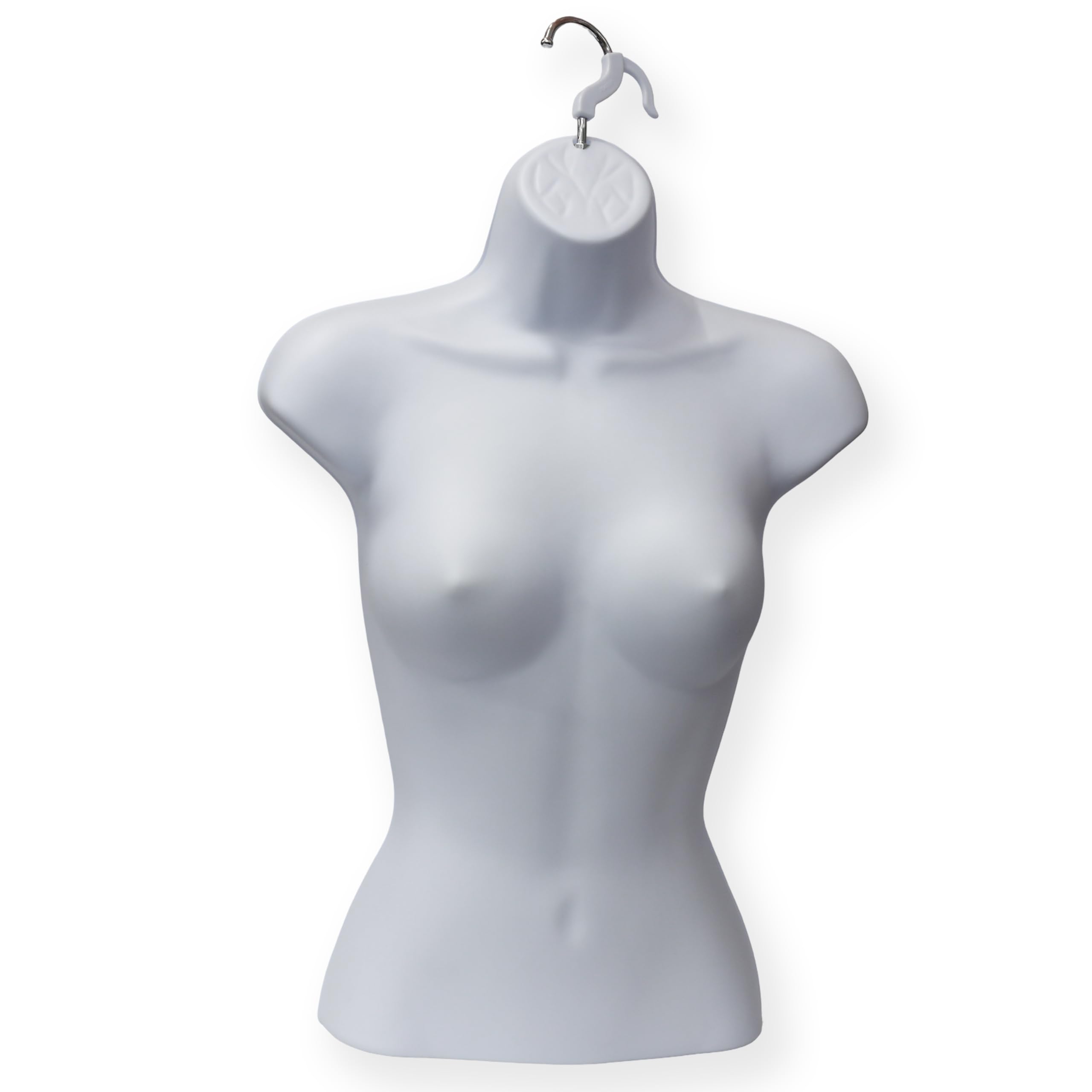 Female Hanging Mannequin Half Body Form Bust Shop Display 3QTR SKIN (MEN 3/4 LIGHT CREAM) (White)