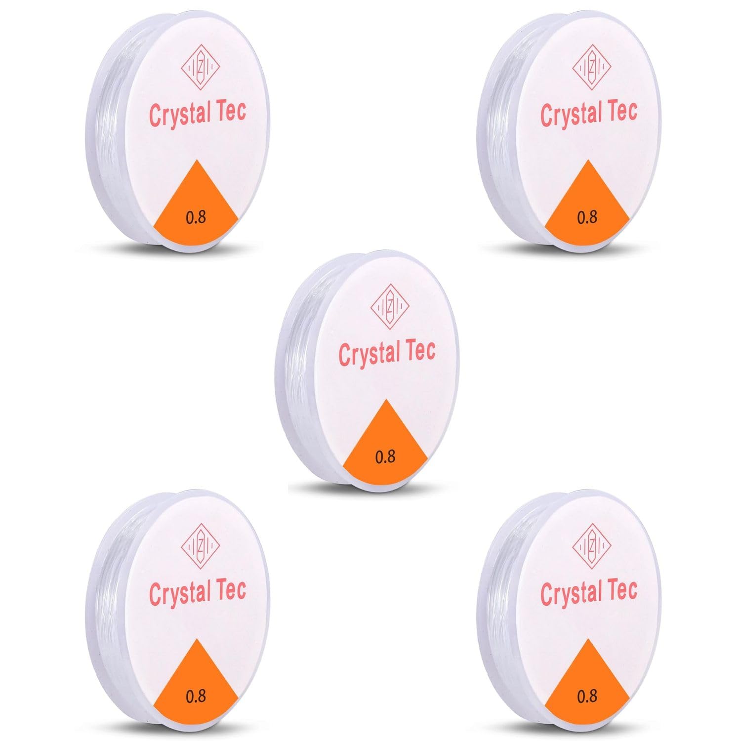 Tdas 0.8 MM Elastic Nylon Thread String Beads Cord for Jewellery Bead Bracelet Making DIY Craft kit Wire Materials – 5 Rolls (50 Meters) (0.8 MM)