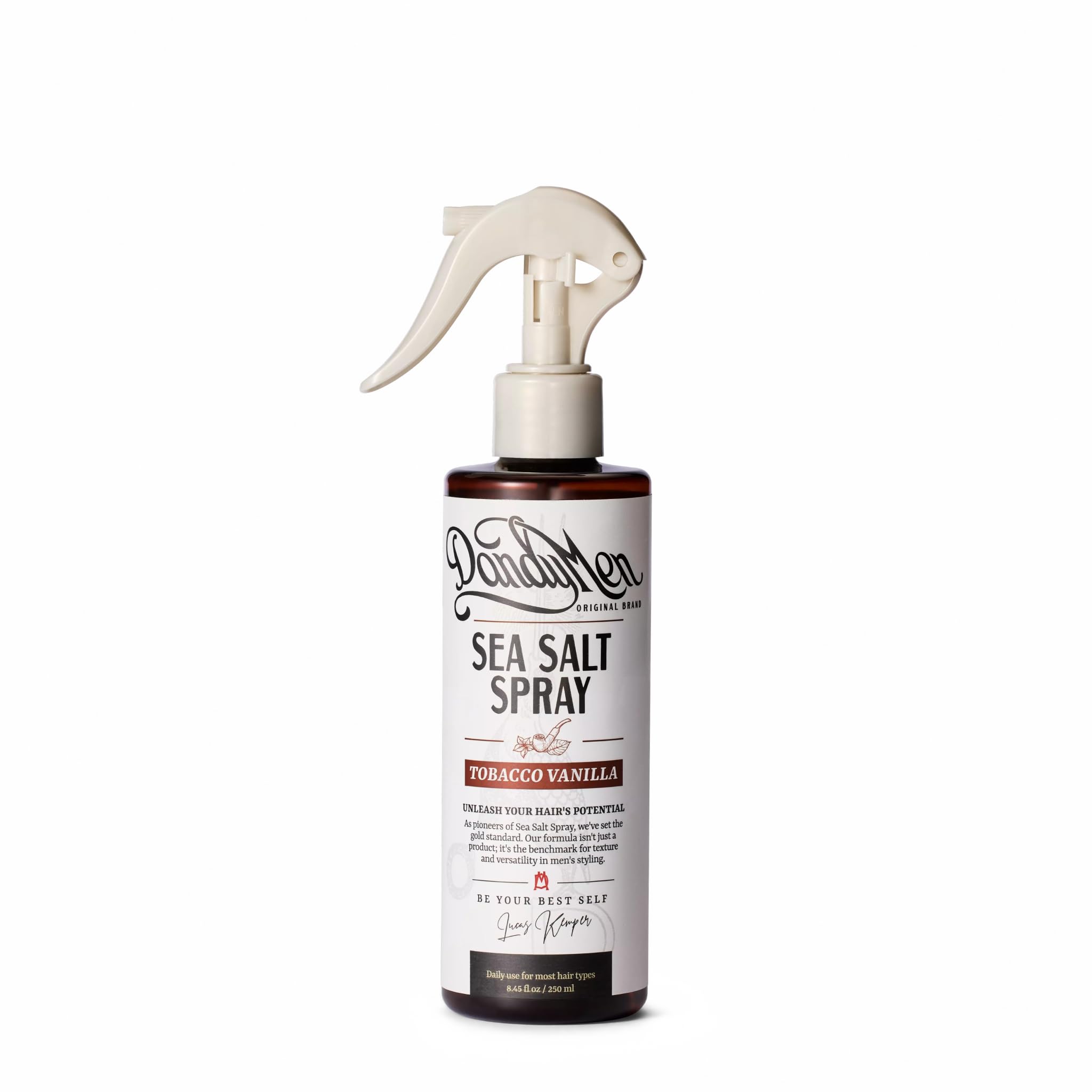 Photo 1 of DandyMen Sea Salt Spray for Men – Texturizing & Volumizing Hair Spray for Beachy Waves, Matte Finish - Tobacco Vanilla, 1-pack