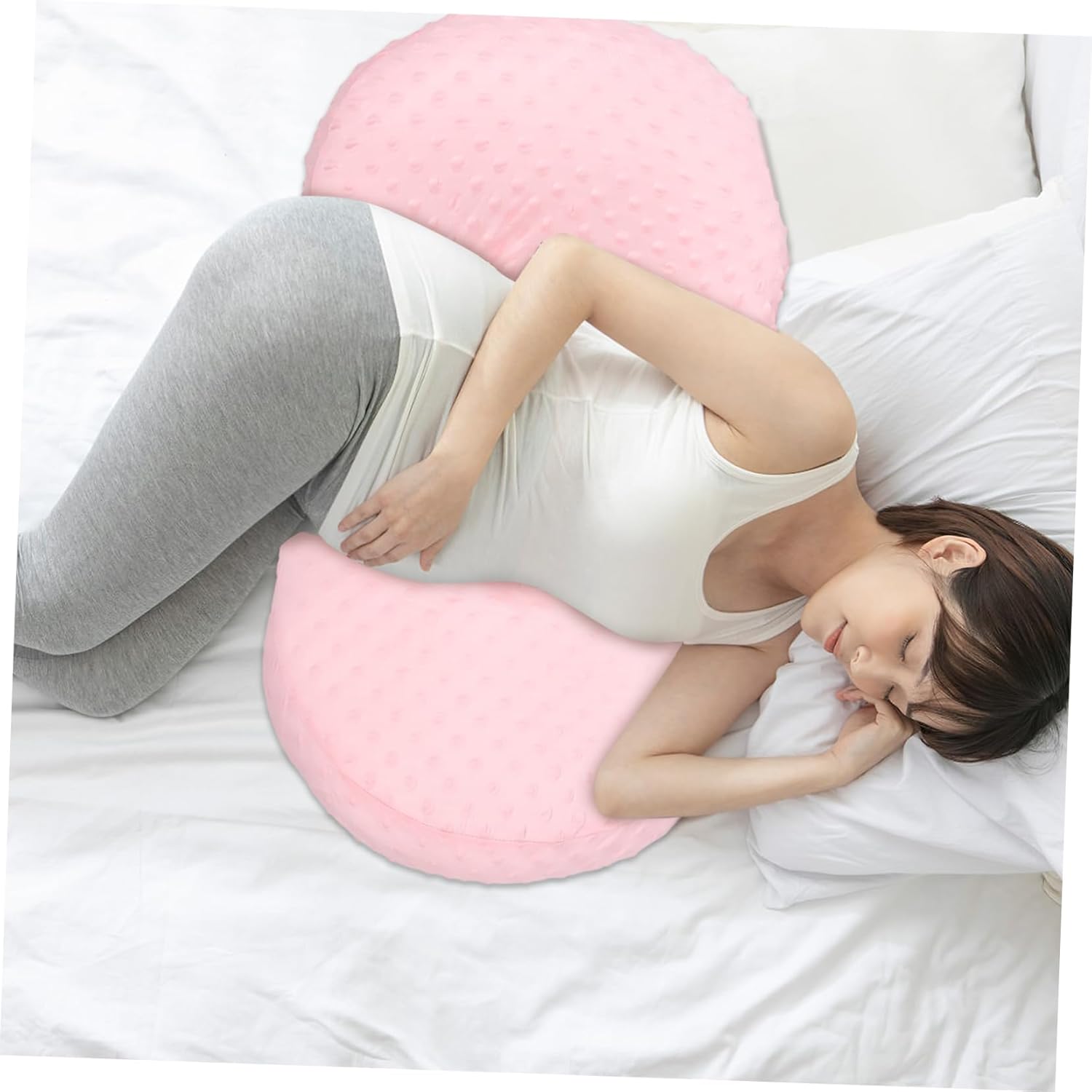 Multi-Functional Cooling Maternity Pillow Comfortable Lumbar Support Wedge for Side Sleeping Abdominal Support for Pregnant Women for Pregnancy and Sleep