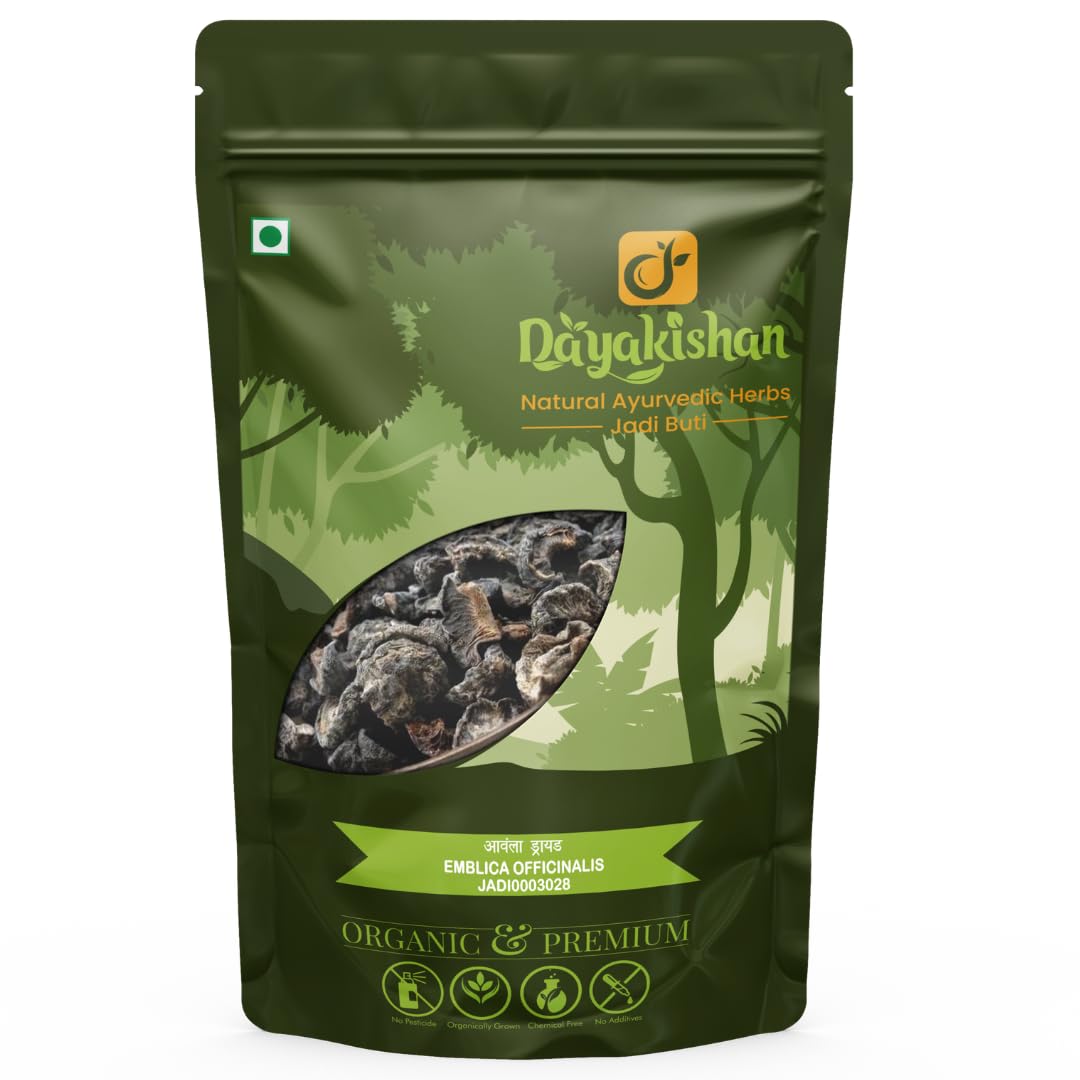 DAYAKISHAN Dry Amla for Hair growth, Dried Amla Saboot - Without Salt, Dry amla for Eating | Sukha Awla, Aavla Sabut, Amla Pachak, Dry Indian Gooseberry, Phyllanthus Emblica, Dried Amla for eating, Dried amla without sugar | Used for Hair (900 gm)