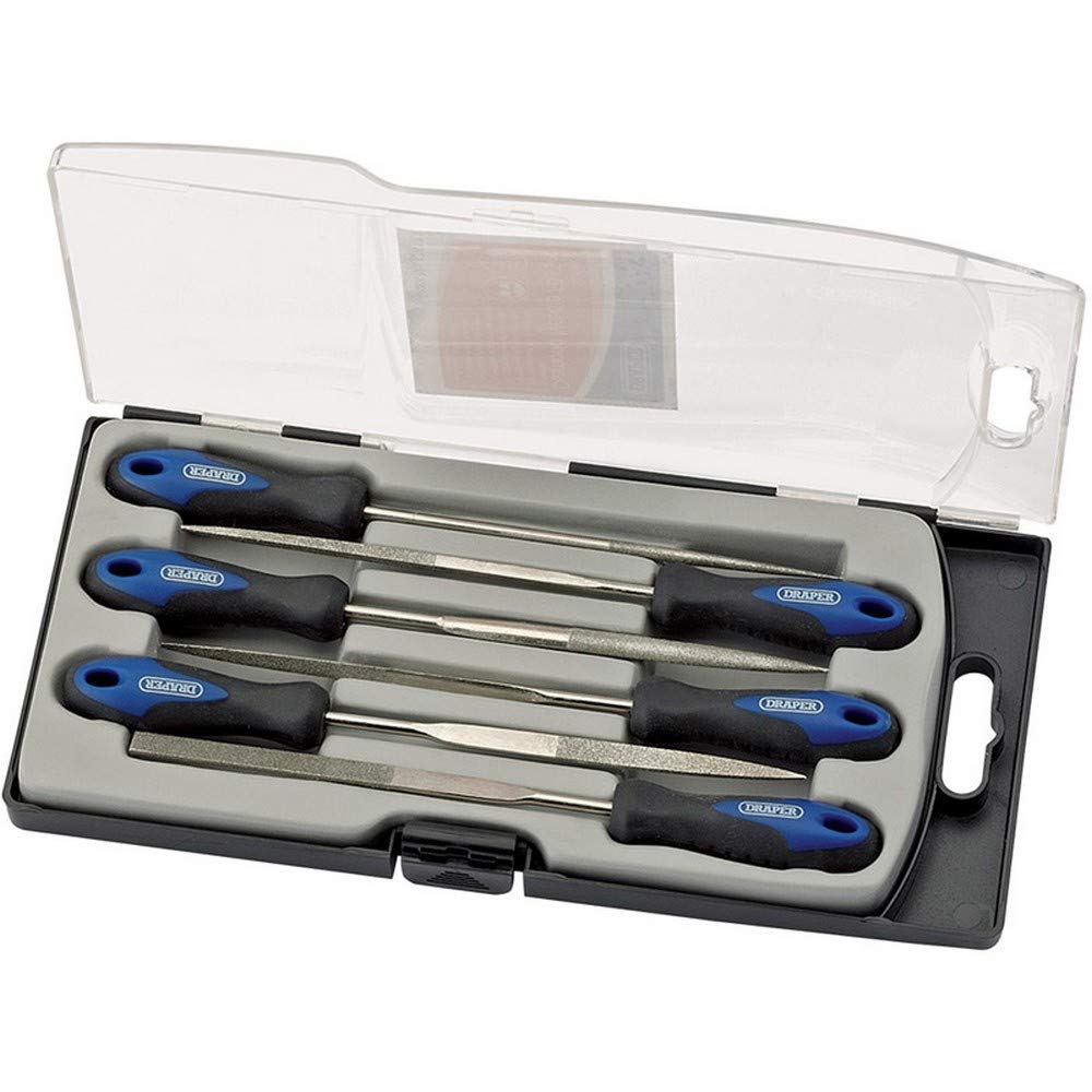 Draper Blue 47817 Soft Grip Diamond Needle File Set Of 6, 150Mm