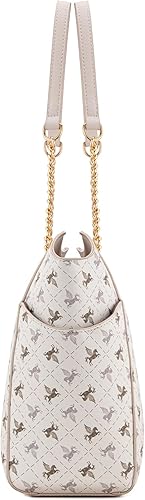 Vista 99 de Montana West Bolso de mano para mujer con asa superior con cadena Gris/Negro,M Café,M Deep Rose Rojo,verde, (M Green),Beige,Monograma