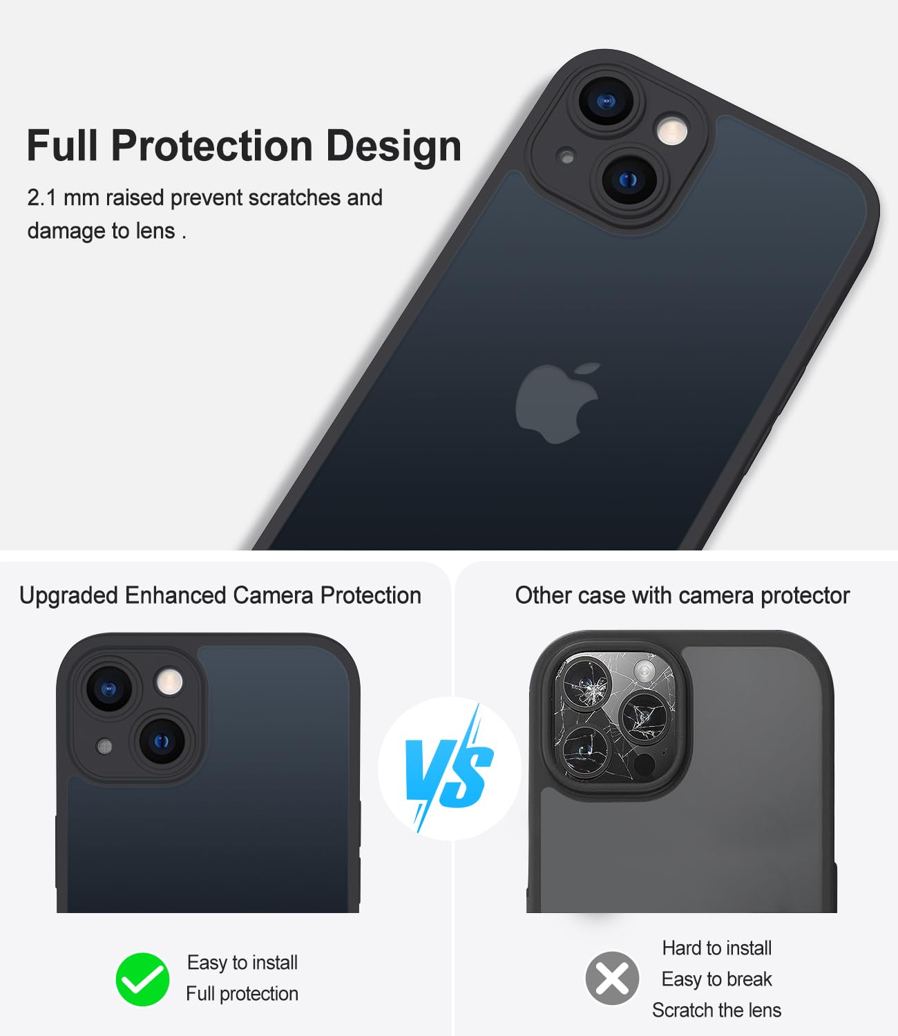 Mootobo for iPhone 13 Case 6.1-Inch, Matte Shockproof Bumper Phone Cover - Image 4