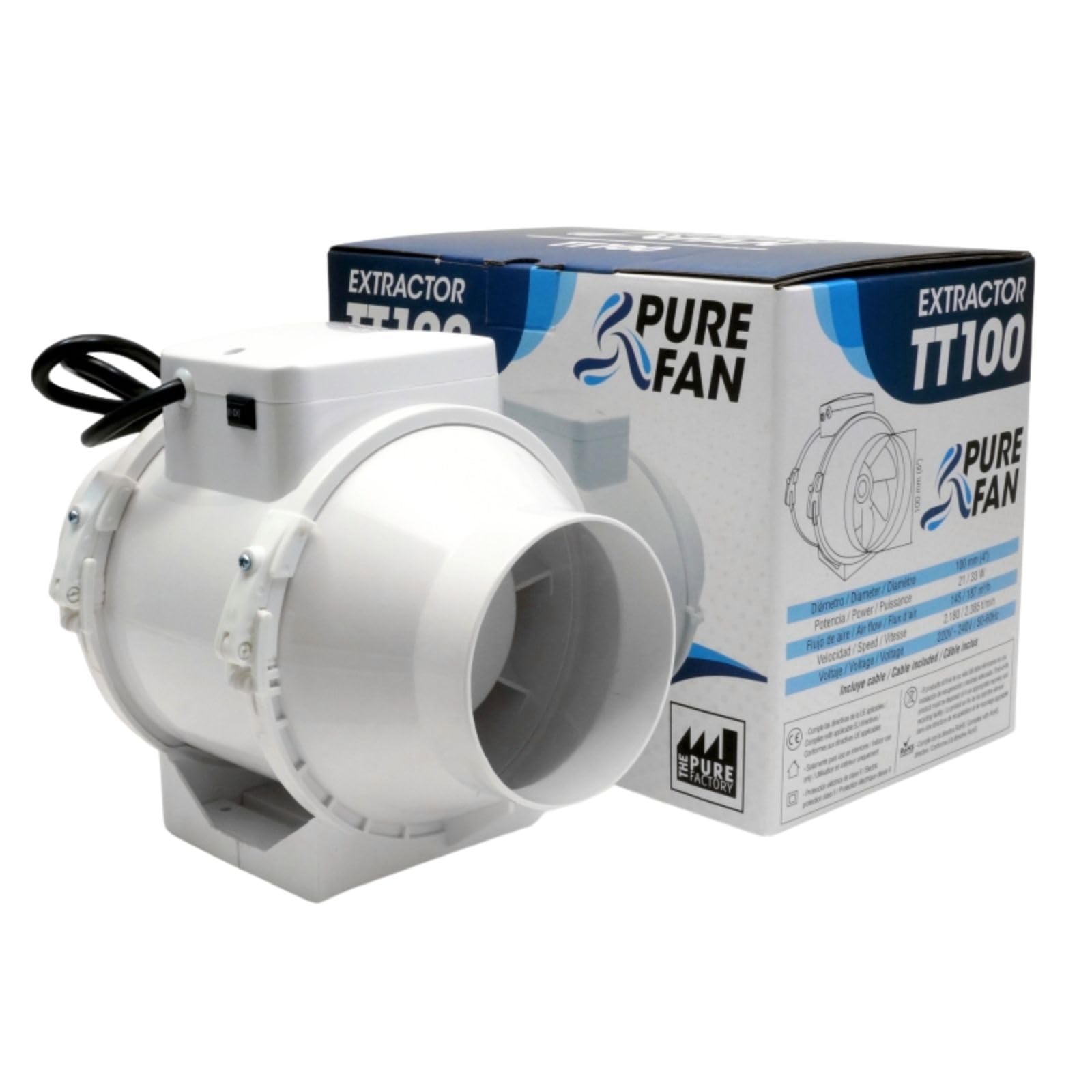 Weedness Airontek Filtre à Charbon Actif Croissance 425 m³/h 100 mm 36 cm - Anti Odeur Ventilation Filtre à Odeur Filtre d'extraction Culture intérieure extérieure