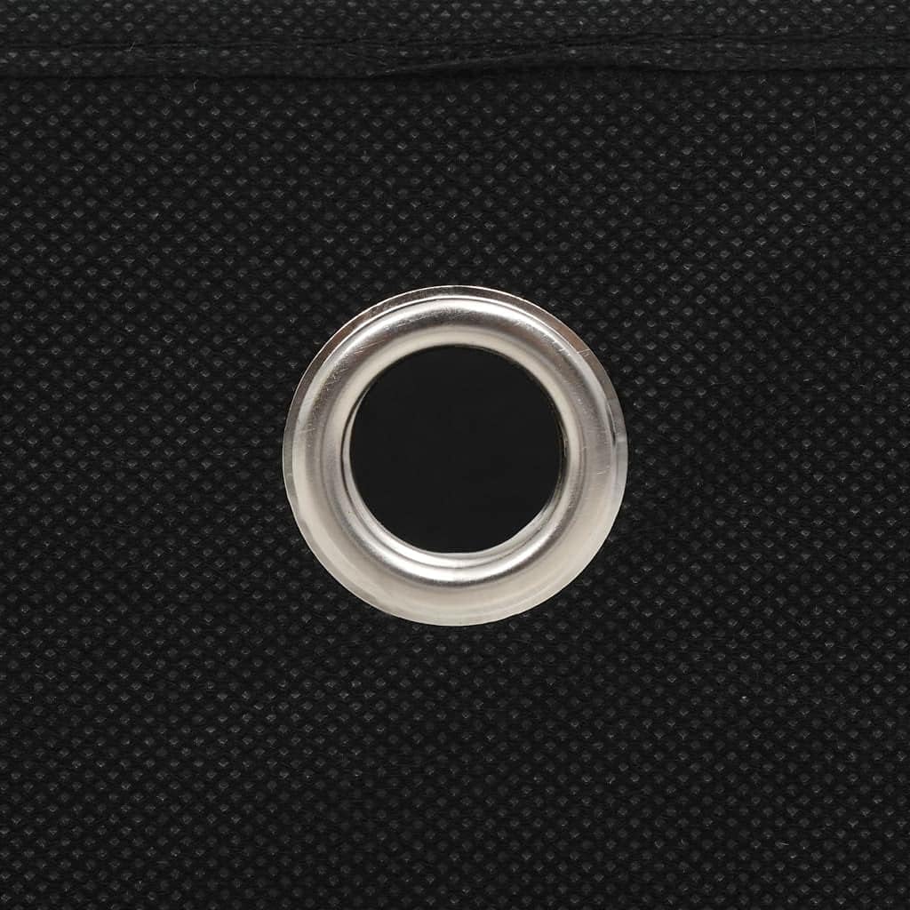 vidaXL Black Non-woven Fabric Storage Boxes, 12.6"x12.6"x12.6" Dimension, Pack of 4, Foldable Design with Metal Eyelet, Multifunctional Organizer