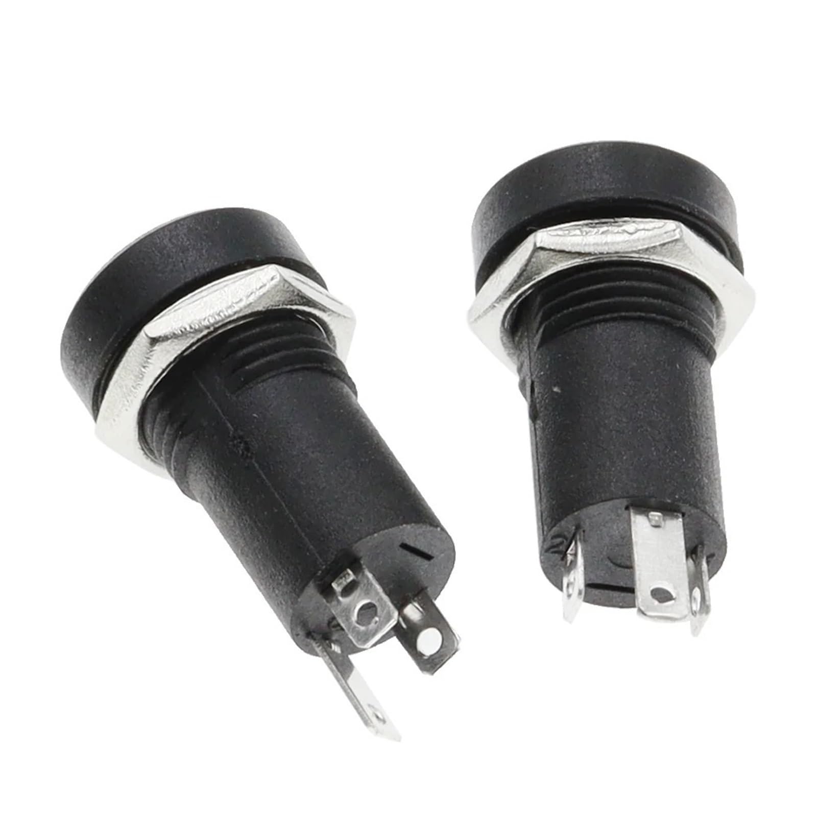 PJ392A Lot de 10 prises jack audio 3,5 mm à 3 pôles Noir Stéréo Montage sur panneau Doré avec écrous PJ-392A