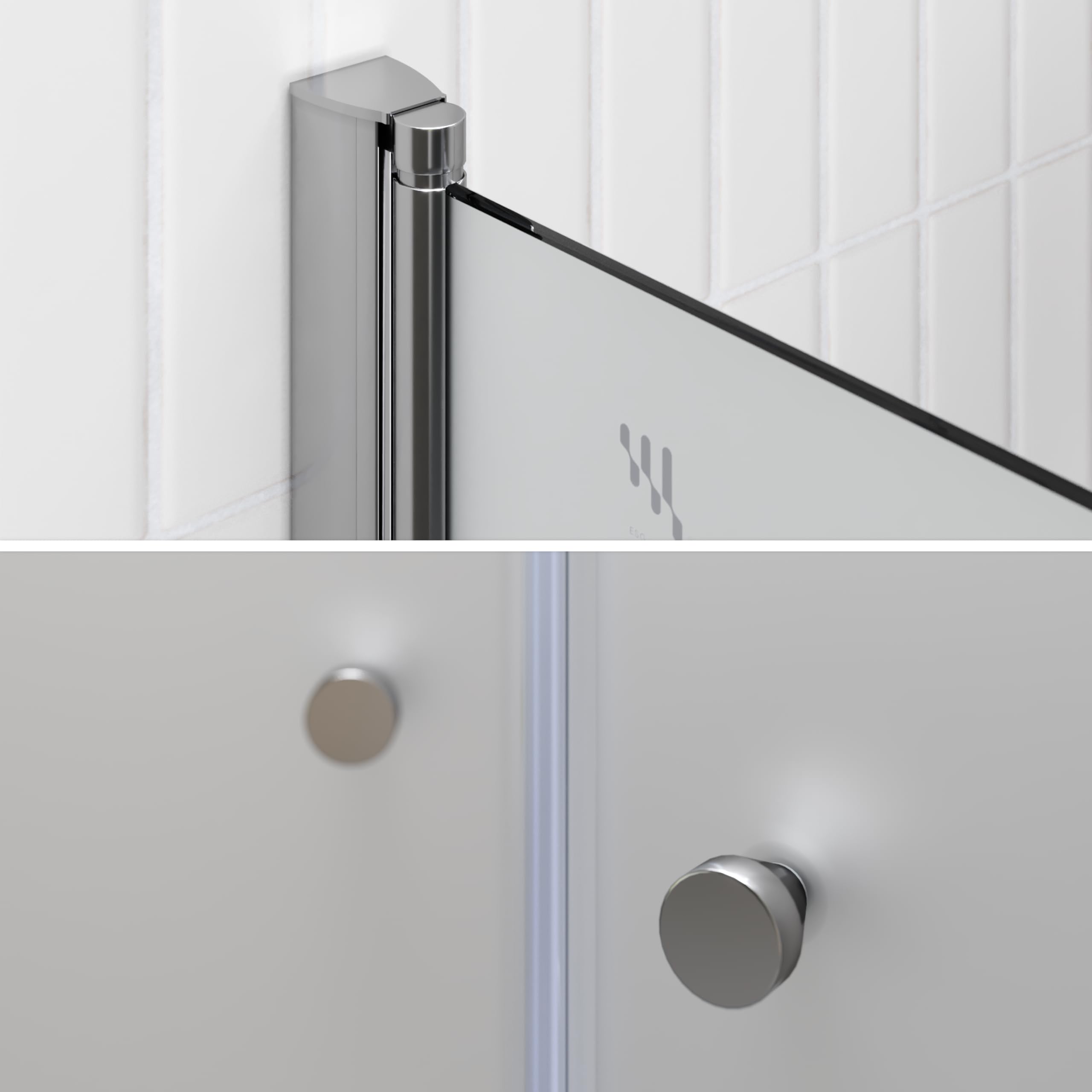 Mampara de Ducha Lena DT877 136-140x195 cm con Puertas Plegables, Perfiles Cromados y Cristal Templado Satinado